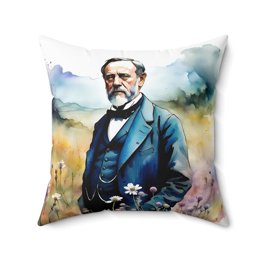 Louis Pasteur Spun Polyester Square Pillow