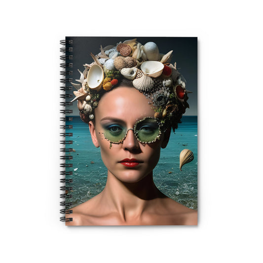 Marina Sea Shell Woman Spiral Notebook - Ruled Line