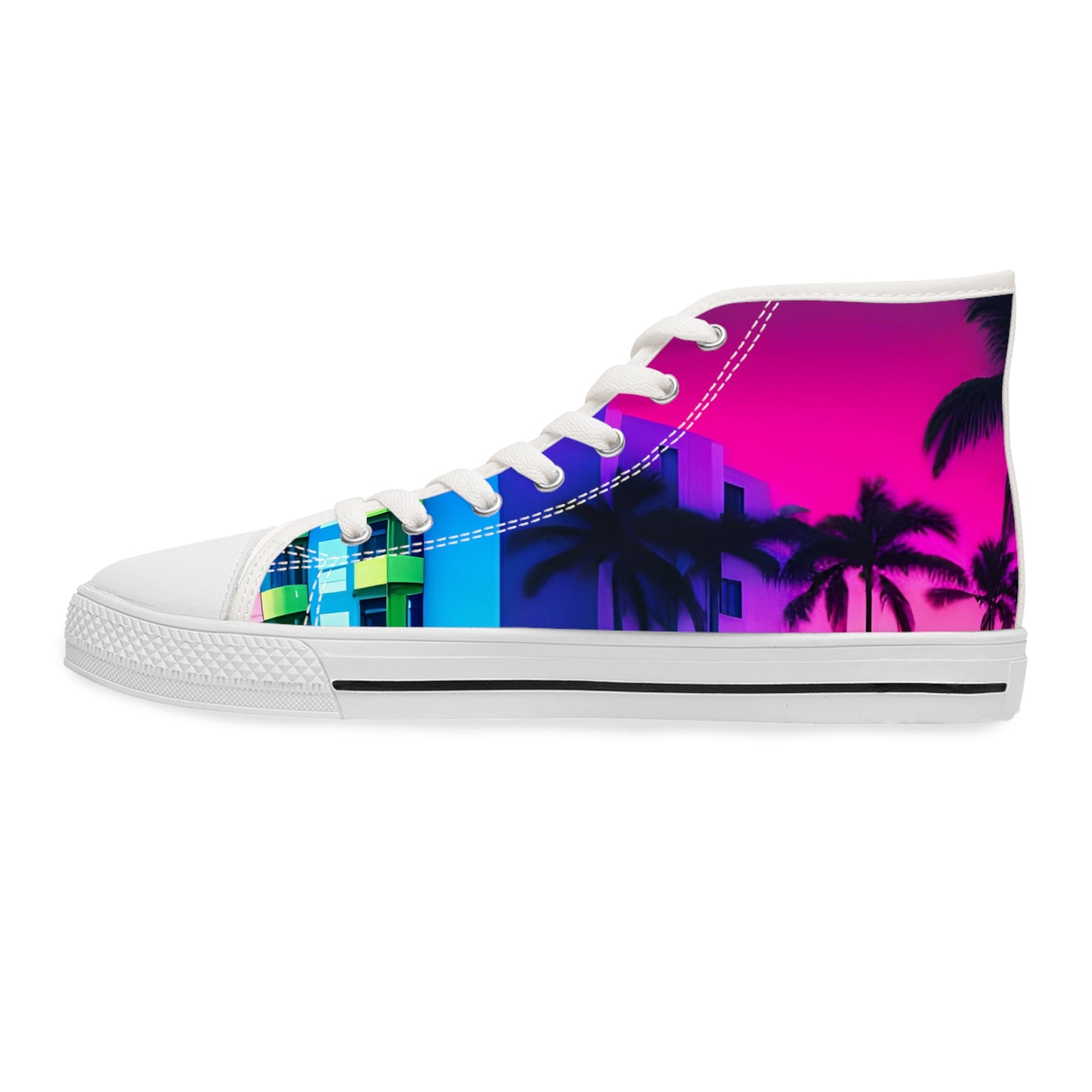 Miami  Style Unique Women's High Top Sneakers