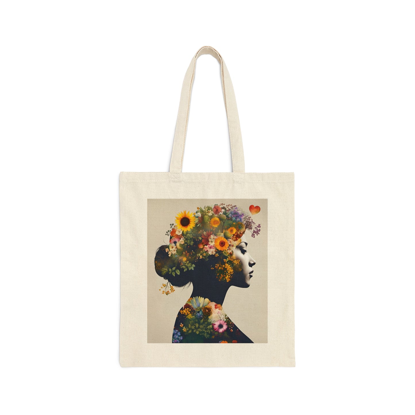 Floral Woman Cotton Canvas Tote Bag Limited Edition